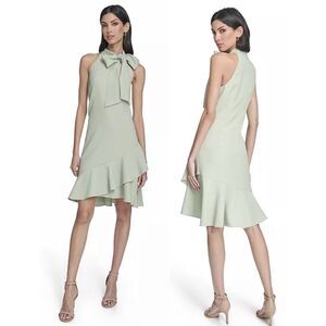 Vince Camuto Women's Signature Stretch Halter Neck Dress 10 Pistachio